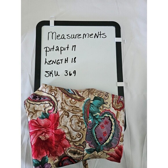 VTG 90s Y2K Floral Paisley Beigh Satin Camisole Tank Top Lingerie Sz M Kathryn - Picture 9 of 9